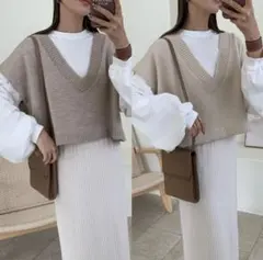 【新品未使用】ショートニットベスト　BLATE