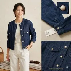​【新品タグ付き】Couture Brooch パールボタン デニムジャケット