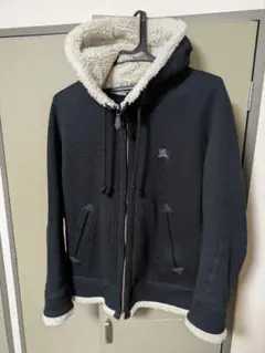 バーバリーBURBERRYブラックレーベル黒ボアパーカー