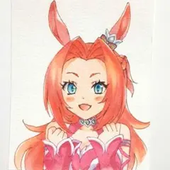 手描きイラスト　ファンアート　ウマ娘　カワカミプリンセス　アナログイラスト