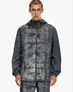 Diesel ディーゼル　メンズ ナイロンジャケット フーディー　S ブラック