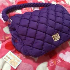 フォリフォリ 美品 used 紫色 サテンバック 肩掛け可能 ハンドバッグ