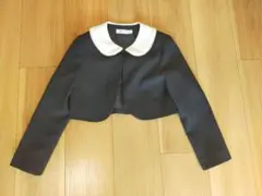 Chopin　ブラック クロップドジャケット ホワイト襟　130cm