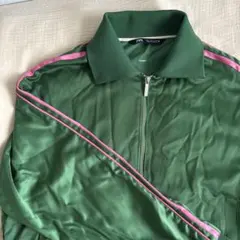 ZARA トラックジャケット グリーン×ピンク ジップアップ ジャージ Sサイズのサムネイル