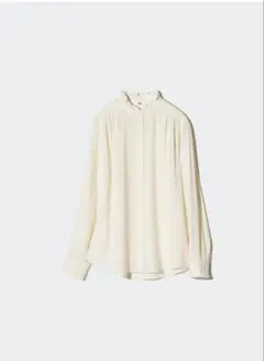 UNIQLO フリルブラウス　ユニクロ　オフホワイトM