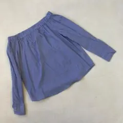 【ザラ ZARA WOMAN】ストライプ 長袖 トップス ブラウス ブルー XS