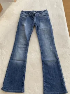 ダークブルー ブーツカットデニム