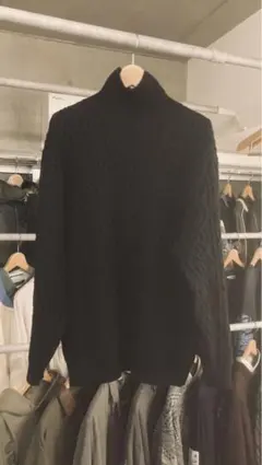 00s Pendleton ニット タートルネックセーター ブラック XL