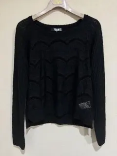 【美品】BIKBOK レディース 長袖 レース ニット トップス カットソー 黒