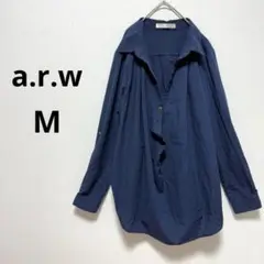 a.r.w アロー シャツ ブラウス 長袖 ネイビー 紺色 オフィスコーデ M