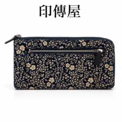 Y326 印傳屋 花柄 L字ファスナー 総柄 薄型 大容量 長財布 レディースのサムネイル