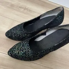 社交ダンス用　22cm 黒パンプス　7cmヒール