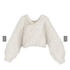 シャギーニットクロスショート丈トップス[an1452]