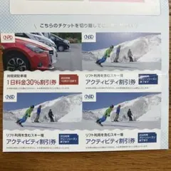 【最新】　日本駐車場開発　株主優待券　1,000株　駐車場・スキー場割引