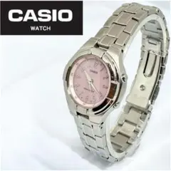 【動作確認済⌚️】CASIO 電波ソーラー レディース腕時計 ピンク文字盤