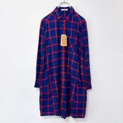 新品タグ付き e.r.g* チェック柄 ロングシャツ Mサイズ 秋服 ロング丈