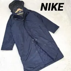 NIKE Nナイキ ベンチコート ロング バックデカロゴ 裏起毛 フード
