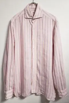 美品 BARBA ナポリ リネン コットン シャツ ボタン ストライプ L 相当 楽天市場】シャツ メンズ 七分袖 七分袖シャツ ボタンシャツ