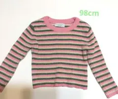 ストライプ クルーネックセーター　98cm
