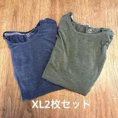 Gap fit Tシャツ2枚セット(ネイビーとオリーブ) XL