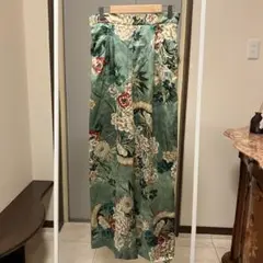 花柄 ワイドパンツ
