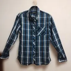 チェック柄長袖シャツ　M