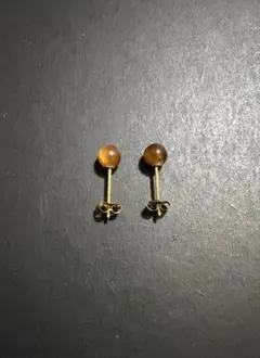 k18 18金　タイガーアイ　ピアス　金運
