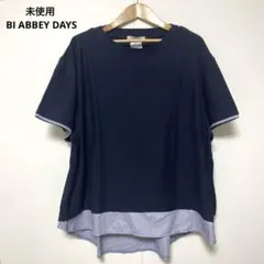 未使用 タグ付き BI ABBEY DAYS ネイビー 半袖 Tシャツ 4L