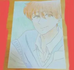 手描き　男性　イラスト　アナログ　オリジナル　メンズ