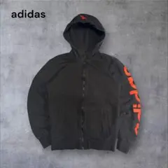 アディダス ロゴプリント パーカー フーディ ブラック 2010s