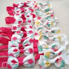 トリミングチョーカー ペット用 リボンセット フラワー トロピカル 夏