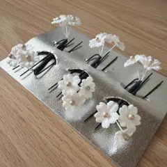 着物用　髪飾り(花・白系)