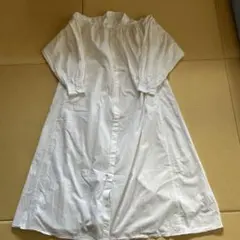 美品ニコアンド　白ロングシャツワンピース　 M