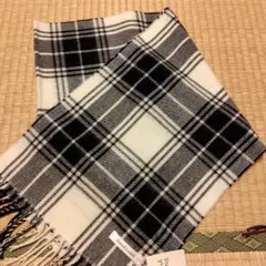 ANNA LUNA マフラー チェック柄 ホワイト×ブラック
