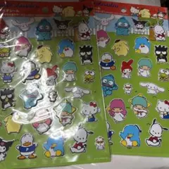 【新品2枚セット‼️】サンリオキャラクターズペタペタシール　リトルツイスターズ他