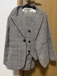 フォーマルスーツ 120cm チェック 子供用　入学式　結婚式　卒業式