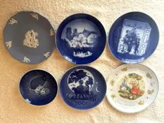 ロイヤルコペンハーゲンクリスマス記念皿青い皿 6枚セット ピーターラビット