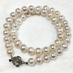 超ロング◎ あこや パールネックレス 6.5mm 124.5cm 3連 本真珠 - メルカリ