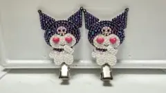 サンリオ × クロミ ( 前髪クリップ ハート目 濃ピンク