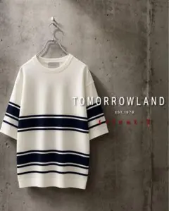 TOMORROWLAND TRICOT マリンライン ニットTシャツ 白紺のサムネイル