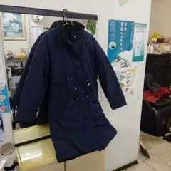 ネイビー ロングコート フリースライニング