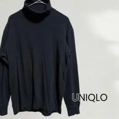 UNIQLO ソフトタッチタートルネックT 黒 メンズ M