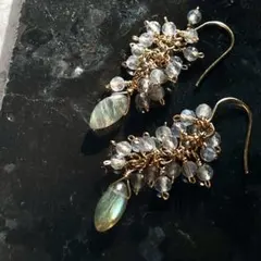 ラブラドライト ピアス ハンドメイド 天然石