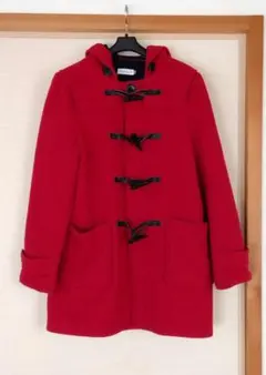 赤 ダッフルコート フード付き