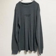 【良品】BLUE CROSS ワッフルロンT 刺繍ロゴ グレー LLのサムネイル