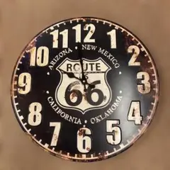 ルート66 ヴィンテージ掛時計　アメリカン雑貨　インテリア　動作確認済み
