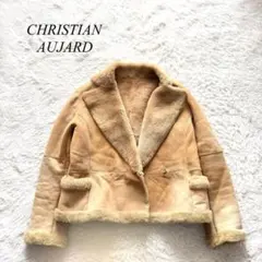 Q1【クリスチャンオジャール】ムートンジャケット　ファー　キャメル　9AT
