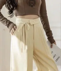 ミニミニストア　ストレートパンツ　リボンスラックス