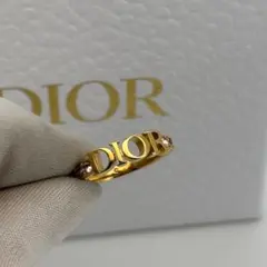 未使用級 DIOR Dio(r)evolution ロゴ リング ゴールド S
