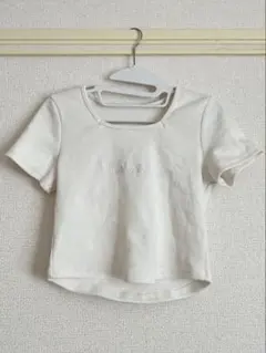 【最終値下げ】スクエアネック Tシャツ ミニ丈 韓国ファッション Mサイズ